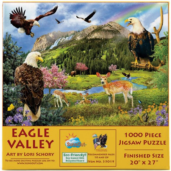 3/$55❤️new sealed EAGLE VALLEY by Lori Schory SunsOut 1000 pc puzzle Made in USA - Picture 2 of 9